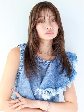 ガリカ 渋谷(Gallica) 大人可愛い艶髪ストレート/顔周りレイヤー/透明感カラー
