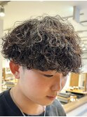 波巻きパーマカルマパーマ/メンズマッシュニュアンスパーマ眉毛