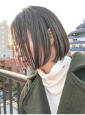 大人ボブ大人ショートボブミニボブ前髪なしオリーブグレージュ