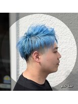 ピヴォヘアー(pivo hair)&nbsp;メンズカット　ブリーチ　フェード　水色