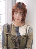 シールスルー/ローズブラウン/切りっぱなし/ボブディ/自由が丘
