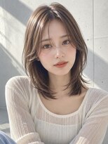 ノア 三宮店(NOA)&nbsp;【NOA】韓国風くびれミディ×顔まわりレイヤー×艶ブラウン