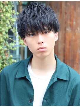 ネイビー(NAVY) ランダムスパイクマッシュショート☆