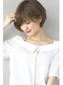 ☆グレージュ ＆ ひし形シルエットジグザグバング ショート ☆