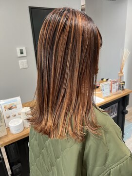 スリースター(THREE STAR) 【THREE STAR】オレンジコントラストバレイヤージュ