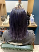 ヘアサロンアンドヘアメイクディー(hair salon hair make D)&nbsp;仙台D　ぷつっとボブ×バイオレットグラデーションカラーstyle