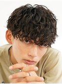 メンズシースルーマッシュニュアンスパーマシャドウパーマテテ風