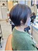 脱白髪染めショートボブ×白髪ぼかしハイライト×髪質改善カラー