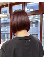 ヲタク(wotaku.)&nbsp;暖色カラーぷつっとボブレッドカラーボルドーカラーミニボブ艶髪