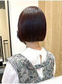 前下がりボブ 切りっぱなしボブ ショートボブ 縮毛矯正 髪質改善