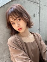 プール(POOL) 【本山貴志】モカブラウンシングルカラー前髪外はねボブ