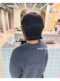 ワンレンボブ前下がりショート内巻きワンカール鎖骨ミディアム