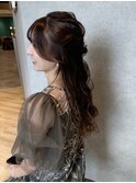 ハーフアップ、結婚式アレンジ（堀）