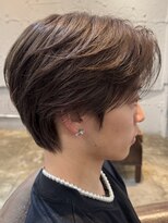 韓国マッシュセンターパートフェザーパーマダウンパーマ