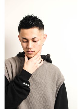 メリケンバーバーショップ フクオカ(MERICAN BARBERSHOP FUK) ソフトツーブロックフェザーマッシュくせ毛風パーマc