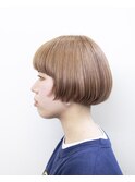 ベージュショート#切りっぱなしボブ#ダメージレスカラー#豊橋
