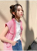 ACE 横浜　無造作お団子ヘア×地毛風ナチュラルカラー