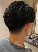 フェザーパーマニュアンスデザイン刈り上げショートメンズ
