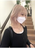 原宿ミルクティーアッシュベージュレイヤーショートウルフボブ