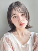 2wayバングアッシュグレー外ハネミディアム上尾20代30代40代