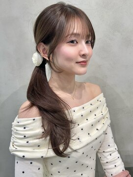 ナナローネス 渋谷(nana loness) 顔周りカット 顔まわりレイヤー 小顔カット ベージュカラー