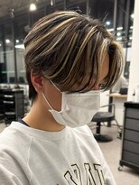 エルマーク 京都駅前(L-MARK) ハイライト/ツイストパーマ/メンズ/アップバング/men's