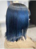 ディープブルー×切りっぱなしセミディー