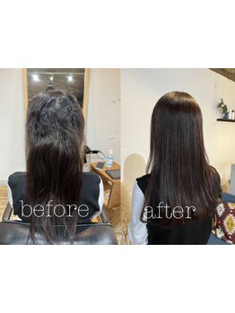 【尼崎駅徒歩５分】髪の毛の悩み解決♪艶やかな髪に!!ダメージを抑えながら自然なストレートへ