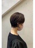 40代50代60代小顔ひし形デジタルパーマ前下がりショートボブ
