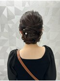 お呼ばれヘアアレンジルーズシニヨン