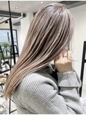 ハイライトミルクティーグレージュインナーカラーバレイヤージュ