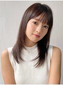 前髪 ネビージュ ボブルフ 黒髪 ワンレン 小顔 "