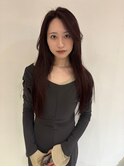 チェリーレッド レッドカラー ブリーチなし ロング 大須