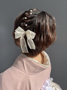 バサラ 大阪梅田店(VASARA) 着物 ショート ヘア 編み込み 推し活 ヘアメ 大阪