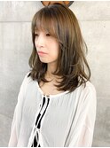 ミディアムレイヤー&顔周りカット　担当寺尾