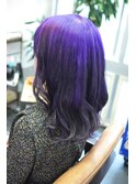パープル　グレイ　ルーツカラー