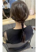 20代30代大人可愛いナチュラルカラー編み込みアレンジヘア