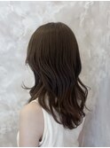 セミロング/透明感/グレージュ
