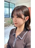 大人の韓国ヘア/流れるサイドバング/くびれミディアム