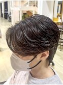 ニュアンスパーマ×センターパート