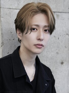 サンクマーケット 渋谷(cinq MARKET) メンズブリーチマッシュハイトーンダブルカラーベージュカラー.