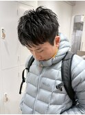 サーフカール/刈り上げセンターパート/波巻きツイストスパイラル