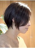 横浜西口オージュアトリートメント大人ショートボブ透明感カラー