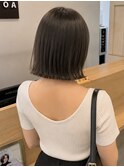 【NOA】ブラウン韓国風切りっぱなしボブ外ハネボブ艶カラー