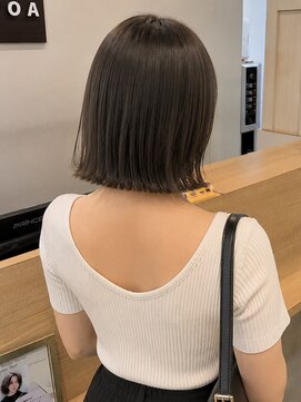 ノア 三宮店(NOA) 【NOA】ブラウン韓国風切りっぱなしボブ外ハネボブ艶カラー