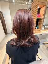 フィゼル 福島店(fizelle)&nbsp;ミディアムレイヤー×ボルドーカラー