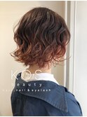 ボブ×グラデーションオレンジ