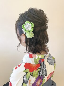 ヘアアンドメイクジップ恵比寿 (Hair＆Make ZIP) 卒業式 ボブ外ハネハーフ　袴　着付け