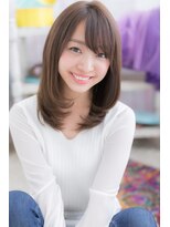 ミック 日暮里店(miq)&nbsp;大人かわいいカーキアッシュ斜めバングワンカールミディc1