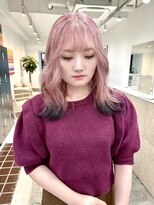 ニュート(Neut )&nbsp;ホワイトピンク×ダークグレー/裾カラー/エンドカラー